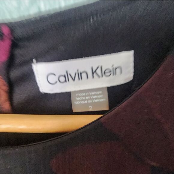 Calvin Klein fit and flare midi dress sheer sleeves lined new with tags size 2 - Picture 2 of 13